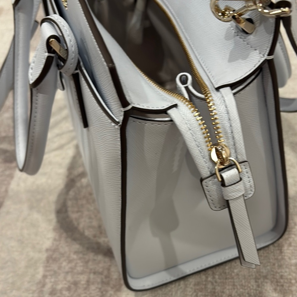 Kate Spade Blue Saffiano Leather Satchel with Silver Hardware - Picture 6 of 9
